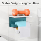 Gypie Toilet Paper Holder with Marble Shelf, Wall Mounted Matte Black - Image 2
