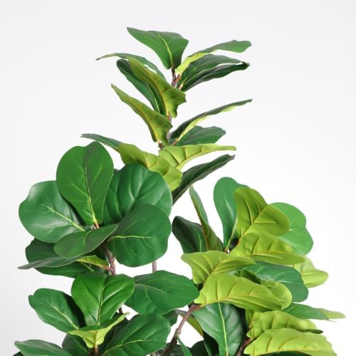 6FT Artificial Fiddle Leaf Fig Tree with Decorative White Pot - Image 3