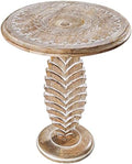 End Table 18x22", Solid Wood Drink Table, Hand Carved Accent Table by TheWoodenTown