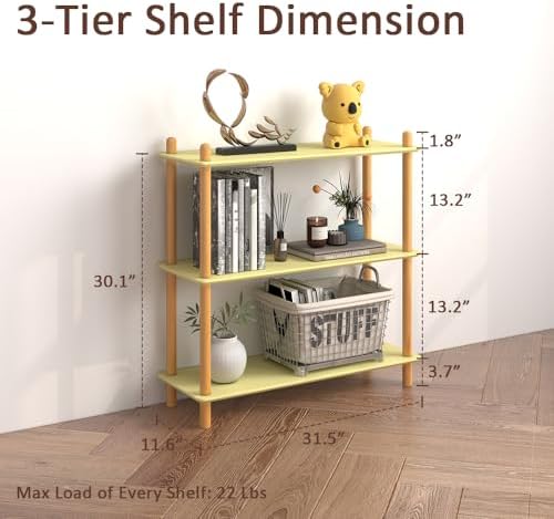 3-Tier Bamboo Freestanding Shelf Unit, Versatile Open Shelf Display - Image 2
