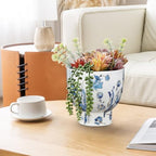 2Pcs Blue and White Ceramic Planter Pot for Plants, Flowers Succulents - Image 4