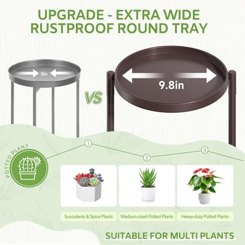 iDavosic.ly 5 Tier Large Plant Stand Indoor Outdoor, 10 Inch Tray, Bronze - Image 3