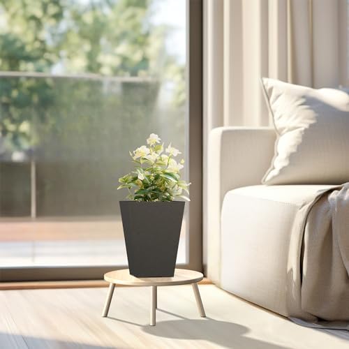 Kante Set of 2 Black Plastic Square Planters 14" Tall Home & Outdoor - Image 6