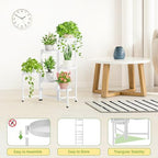 iDavosic.ly Plant Stand Indoor Outdoor, 6 Tier Metal Corner Shelf, White - Image 5