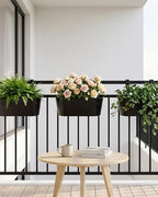 16 Inch Railing Planter Box, 5 Pack Large Metal Hanging Planters with Hooks - Image 4