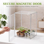 Marsui 4 Pack Mini Greenhouse for Indoor Plants, Clear Acrylic Tabletop Greenhouse with Magnetic Door, Stackable Plant Grow Tent for Seed Starting, Herbs, Succulents, 14.2 x 10.6 x 8.7 in - Image 4