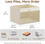 StorageWorks Closet Organizer Bins with Clear Window, Beige, 12.75x12.75x9 - Image 2