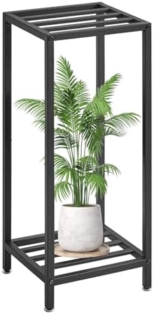 IBUYKE 30 Inch Tall Plant Stand Indoor, 2 Tier Flower Stand, Black TMJ070B by IBUYKE