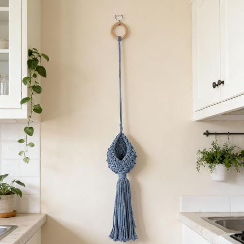 2xWall Hanging Flower Pot Holder Boho Macrame Hanging Planter for Indoor Outdoor Faux Plants Garden, 5 Pcs - Image 3