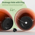 8 Inch Plant Pots, Glazed Plastic Indoor Planters with Drainage, 4 Pack - Image 3