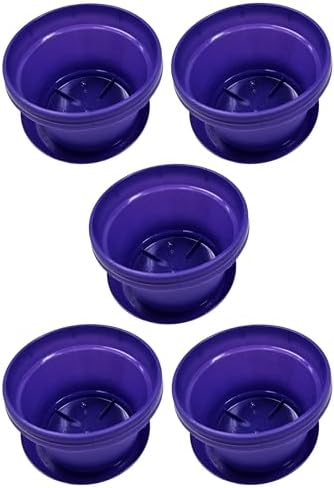 Flower Pots with Saucers, 9 inch, Purple, Pack of 5 by AustinPlanter