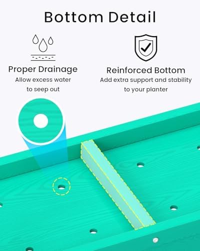 Small HDPE Raised Garden Bed, Elevated Planter Box with Legs, Outdoor All-Weather Planter Raised Beds for Seeds, Herbs, Flowers, Vegetables (Aruba Blue) - Image 5
