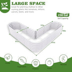 Anleolife 6-Bed 81x81in Heart-Shaped Raised Garden Beds, Antique White - Image 2