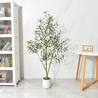 Timoo Faux Olive Tree Olive Trees Artificial Indoor with White Planter (5 FT) - Image 6