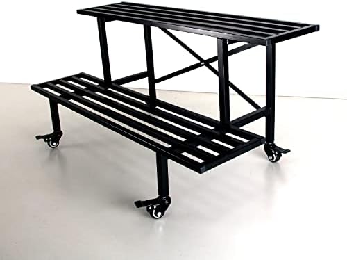 Zhongma 2 Tier Heavy Duty Metal Plant Stand with wheels easy assembly - Image 5