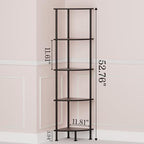 5-Tier Corner Shelf Stand, 52" Industrial Corner Display Rack for Living Room, Bookshelf, Tall Display Shelf, Plant Stand, Storage Standing Shelf for Bedroom, Bathroom, Kitchen, Black - Image 3
