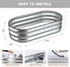 2 Pack 4x2x1FT Galvanized Raised Garden Beds,Raised Garden Bed with Safety Edging and Gloves,Oval Metal Planter Box for Gardening Vegetables Flowers Herb-Silver - Image 4