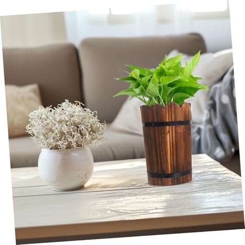 GALPADA Wooden Planter for and Vegetables Natural Wood Flower Pot for Indoor and Outdoor Home Decoration Container for Patio and Balcony - Image 4