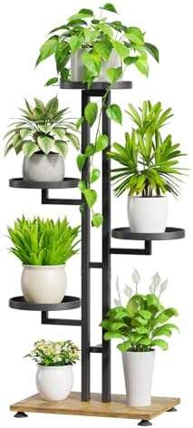 iDavosic.ly 4 Tier Plant Stand Indoor Outdoor, Tiered Corner Shelf, Black by iDavosicly
