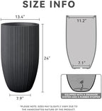 Kante Small Round Tapered Black Concrete Planter 24" Tall, Outdoor - Image 2