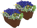 Emsco Group Bloomers Rail Planter, 24" Weatherproof Resin Deck & Balcony Planter with Drainage – Fits 2x4 & 2x6 Rails– Earth Brown, 2 Pack - Image 2