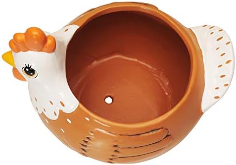 Chicken Planter - Rooster Utensil Holder Party Accessories - Flower Succulent Pot - Indoor Outdoor Garden Backyard Patio Chicken Theme Ceramic - Image 2