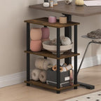 Furinno Turn-N-Tube Storage Shelves, 3-Tier Open Frame Book Shelf, Standing Corner Shelf, Toolless Open Shelves, for Organization and Storage, Living Room, Garage, Home Office, Amber Pine - Image 2