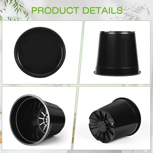 FUIJOL 7 Gallon Plastic Pots with Drip Trays, Sturdy Gallon Plant Pots with Drainage Holes, Large Gallon Pots for Flowers, Ideal for Indoor and Outdoor Use (7Gallon-4PACK) - Image 4