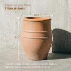 KOL Round Planter, Terracotta-Style Plastic Pot for Outdoor Plants, 13.3”H Classic Vintage Design – Lightweight & Weatherproof Flower Pot for Garden, Patio, Balcony Decor - Image 3