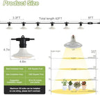 Outdoor Grow Lights for Plants, Full Spectrum Greenhouse Grow Light, Outdoor Waterproof Appearance Patent Design, 42FT Adjustable Cord for Vegetables, Seedlings, Flowers (12 Lights) - Image 3