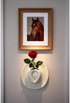Ceramic Cowboy Hat Wall Vase - Handmade Hanging Flower Planter, Western Boho Room Decor & Coastal Cowgirl Aesthetic Wall Art for Home Decorations (Beige) - Image 3