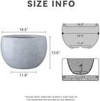 Kante Large Round Bowl Blue Gray Concrete Planter 20" Dia, Outdoor - Image 2