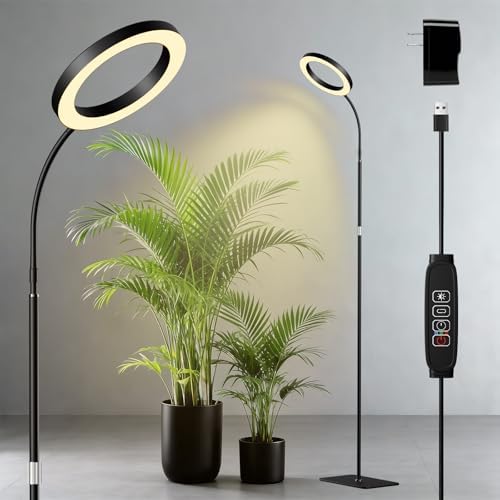 Full Spectrum 68" Floor Grow Lights for Indoor Plants with Base by LPMZMBL