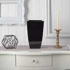 Nearly Natural 13 in Tapered Square Metal Planter Geometric Pot Room Decor - Image 3