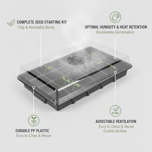 Durable PP Plastic Seedling Tray with Clear Humidity Dome, Propagation Box for Indoor Plant Germination and Cuttings - Image 4