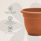 Bloem Ariana 16" Plastic Self-Watering Planter, Terra Cotta, 2-Pack - Image 3