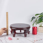 FINGERINSPIRE Wooden Display Stand Base 10x5inch Chinese Oriental Plant Stand Coconut Brown Traditional Vase Pot Stands Hand-Crafted Fishbowl Display Stands for Home Indoor Plants Outdoor Decoration - Image 3