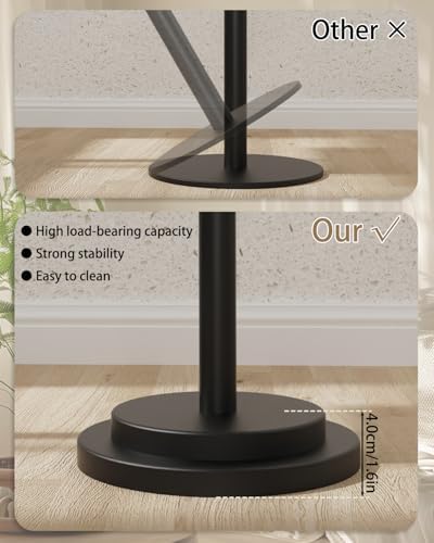 Rectangle Side Table, Height Adjustable Pedestal Stand, Black - Image 6