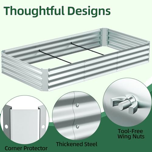 Ohuhu 8x4x1 FT Raised Garden Bed Outdoor with Cover, 3-in-1 Gardening Set - Image 6