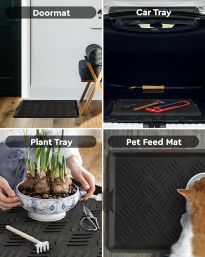 tchdio Extra Large Boot Tray Rubber Boot Tray, Non Slip Shoe Tray for Entryway, Multipurpose Boot Mat Tray, Durable Entryway Mud Mat Tray for Front Door Mat, 16x47.5 Inches - Image 6