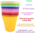 LaLaGreen Hanging Planters Outdoor -10 Pack, 6 Inch Colorful Large Metal Flower Pot, Balcony Planters Railing Hanging Herb Garden Iron Hanging Plant Buckets for Fence Rail Deck Porch Outside Wall - Image 4