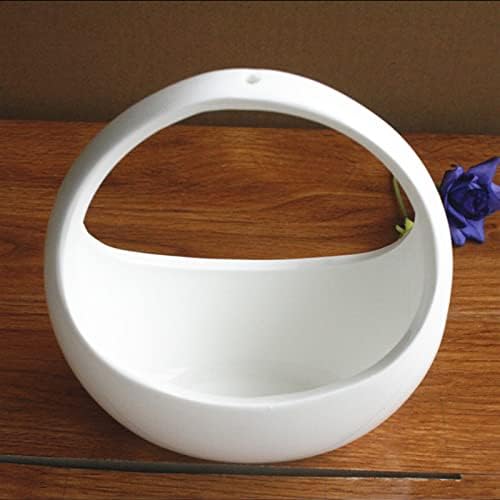 2 PCS Ceramic Hanging Planter Basket with Drainage Hole,Indoor Outdoor Modern Plant Holder Flower Pot,Decorative Flower Display Vase Succulent Pots - Image 5