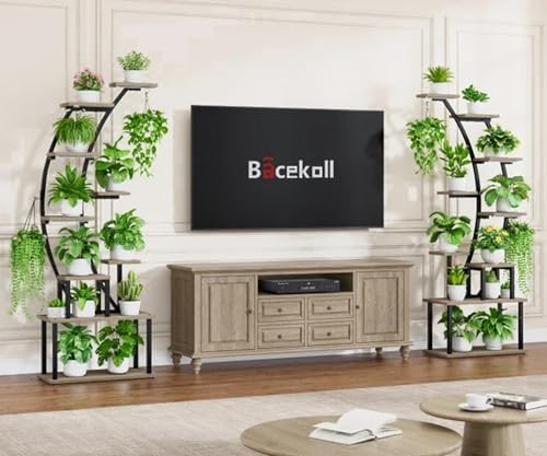 2 Pack Plant Stand Indoor with Grow Lights, 9 Tier Large Tall Plant Shelf - Image 4