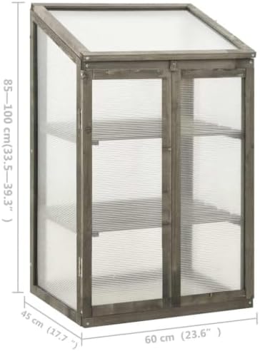 Garden Greenhouse, Firwood Plant Shelter, 2-Shelf Herb Grower - Image 7