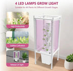 30-Plant Hydroponics Tower Vertical Growing System Kit, Indoor Garden Planter Herb Garden with LED Grow Light, Hose and Water Pump, Vertical Planter Germination Kit for Fruits Vegetables (White) - Image 3