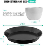 6 Pack Plant Saucer 12 14 16 18 20 22 Inch Plastic Plant Tray, Sturdy and Durable Flower Pot Container Accessories Plant Pot Saucers for Indoor and Outdoor (20 Inch, Black) - Image 2