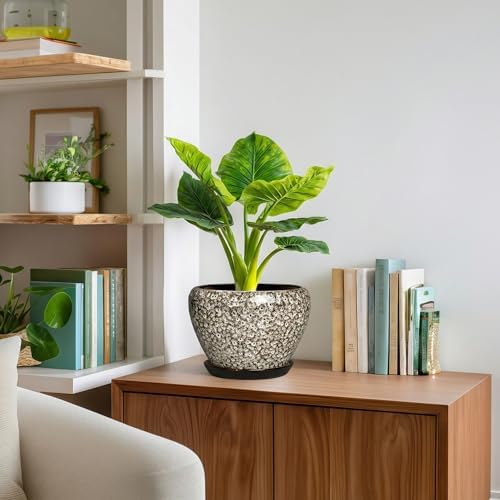 Ceramic Plant Pots, 8 Inch Planters Indoor, White Leopard - Image 6