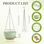 12 Inch Hanging Baskets 2 PC with Chains, Self-Watering Hanging Planters for Indoor Outdoor Plants, Plastic Hanging Flower Pots,Green Brown - Image 2