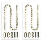 Royal Designs, Inc. LC-2001-PB-6-2 Heavy Duty Lighting Fixture Chain, Extendable up to 6ft, 60-Pound Weight Capacity, Polished Brass, Set of 2 by RoyalDesignsInc