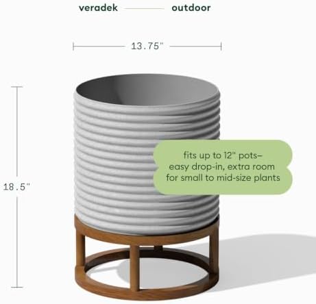 Veradek Mod Series Short Raised Planter - Round Outdoor Planter with Stand - Image 2